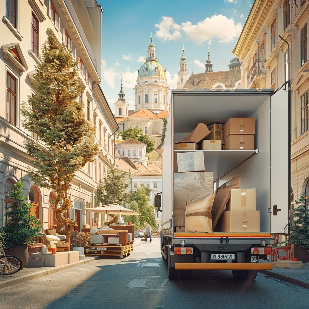 Professional moving team in Vienna loading furniture into a truck, illustrating efficient moving and clearing services